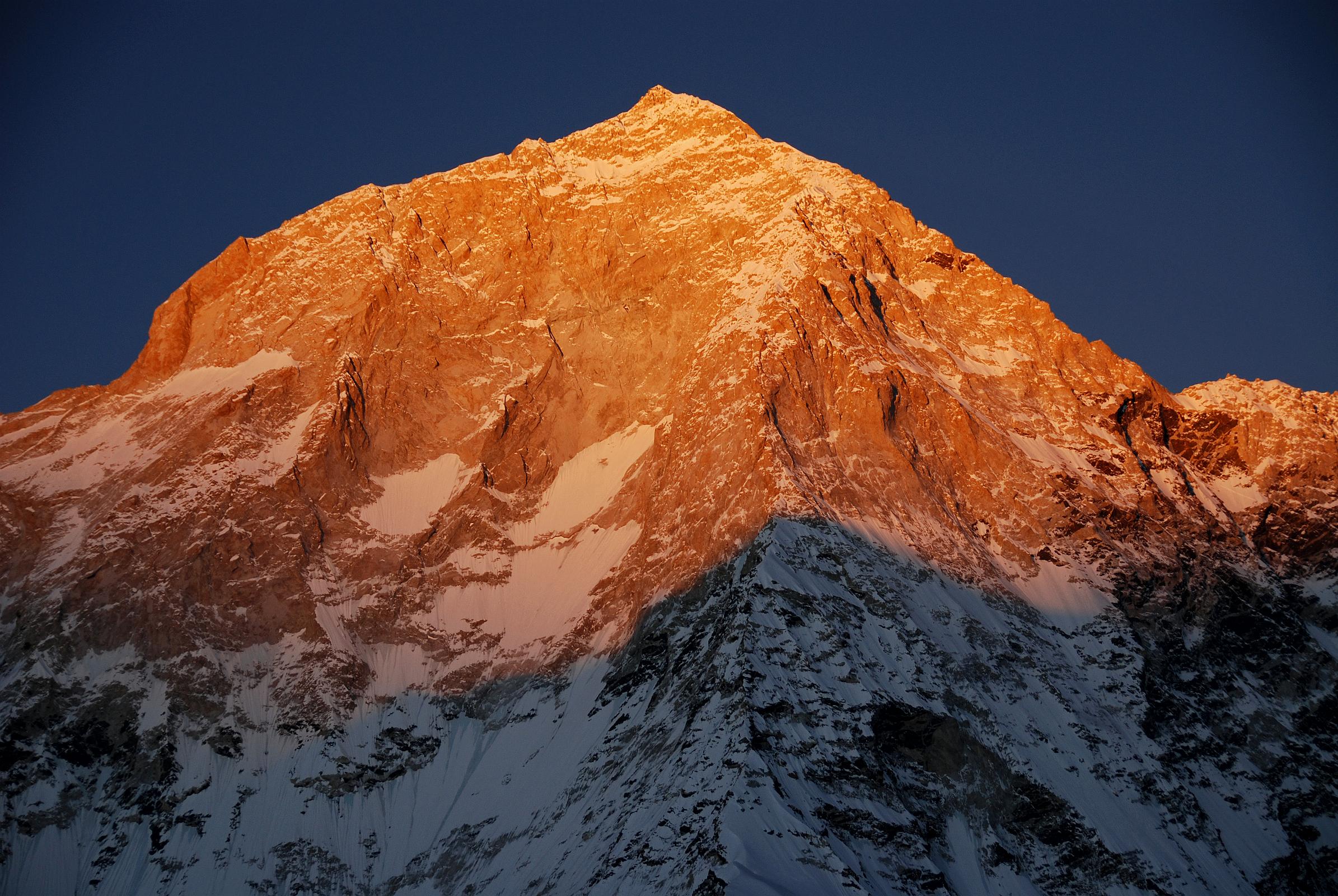 9 14 Makalu West Face, West Pillar, And Southwest Face In Last Rays Of Sunset From East Col Camp